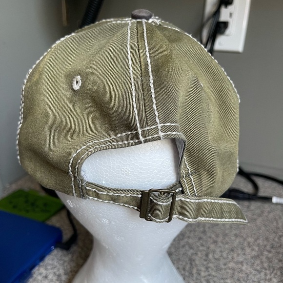 Hawaii Aloha 2015 State Island Logo Khaki Green Distressed Island Crew Cap Hat - Picture 3 of 9